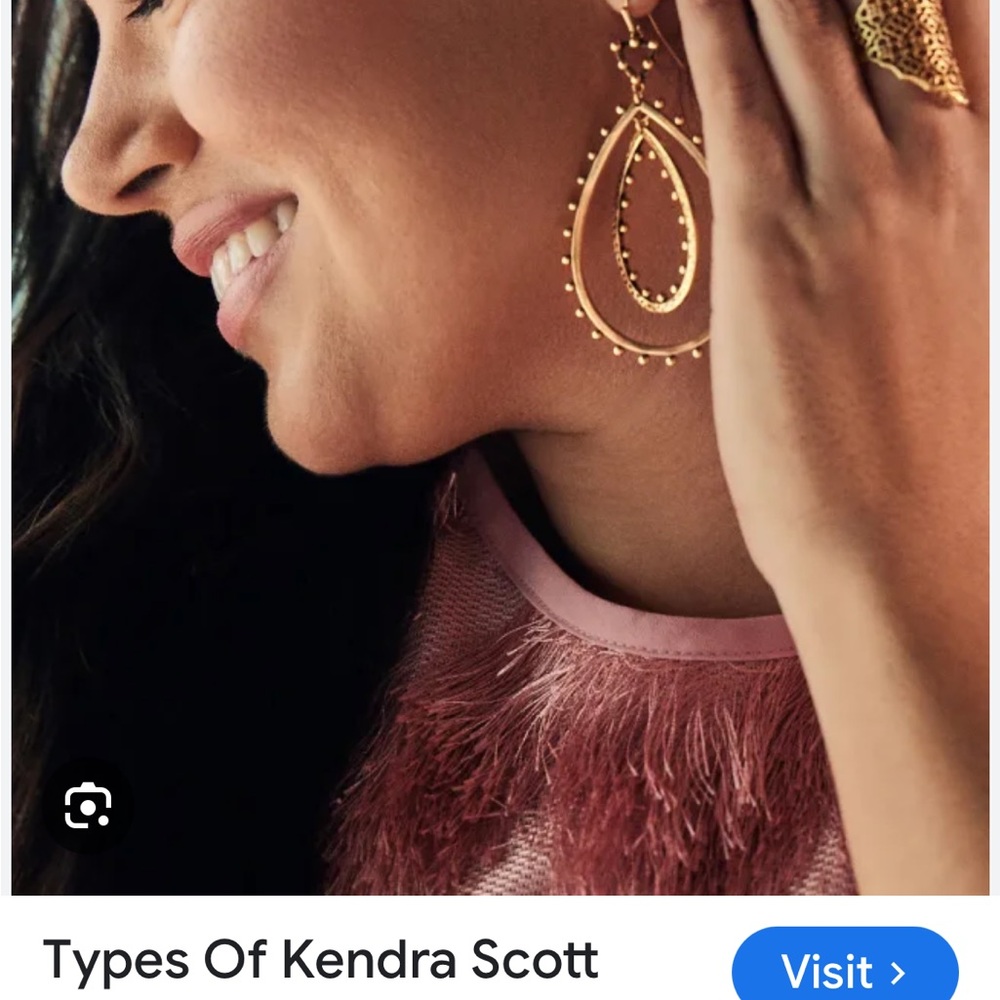 Kendra Scott Rumor Gold Beaded Teardrop Earrings - Picture 3 of 6